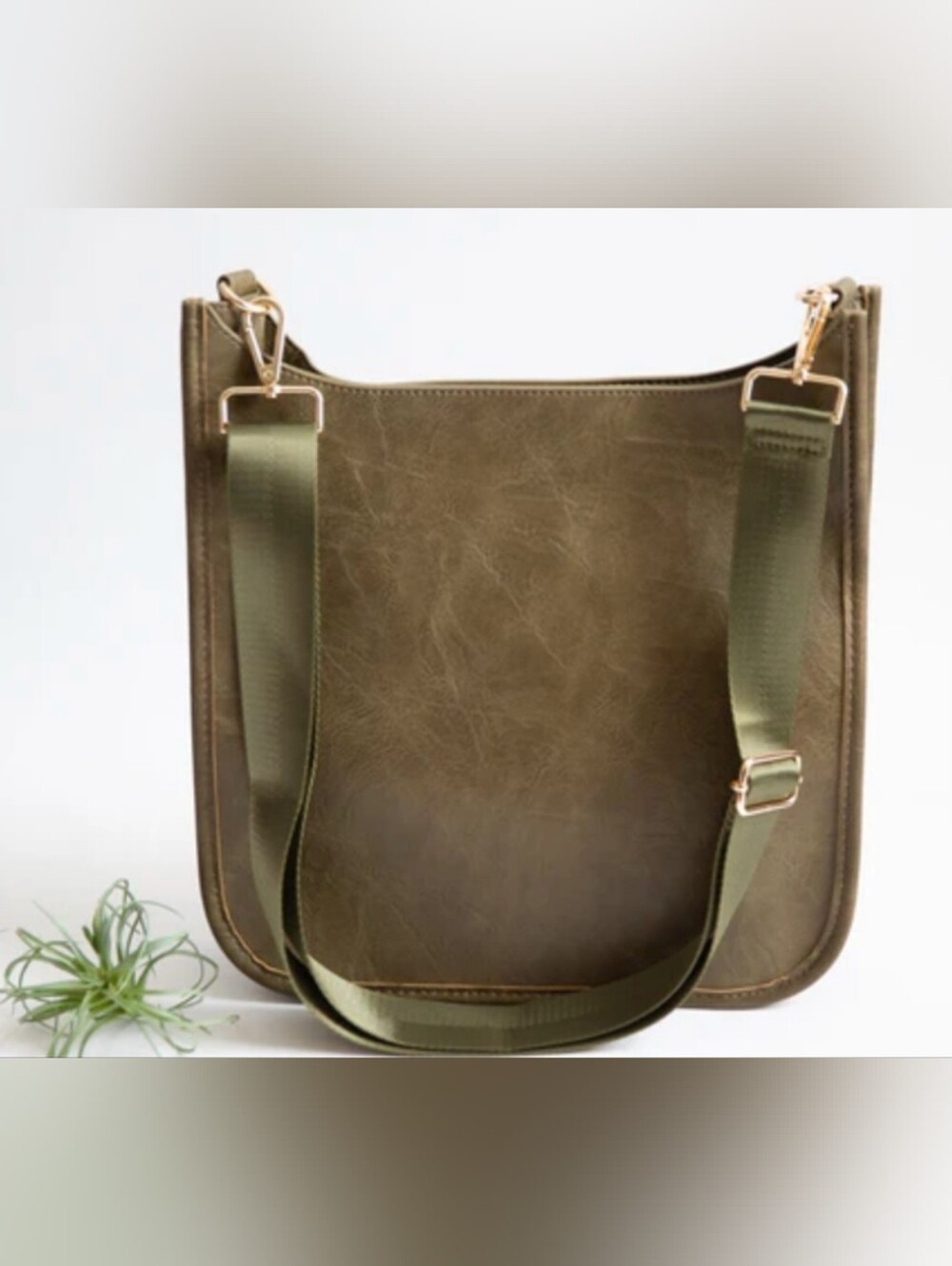 Olive Green Crossbody Tote Bag